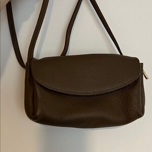 Classic Dark Brown Leather Crossbody Bag